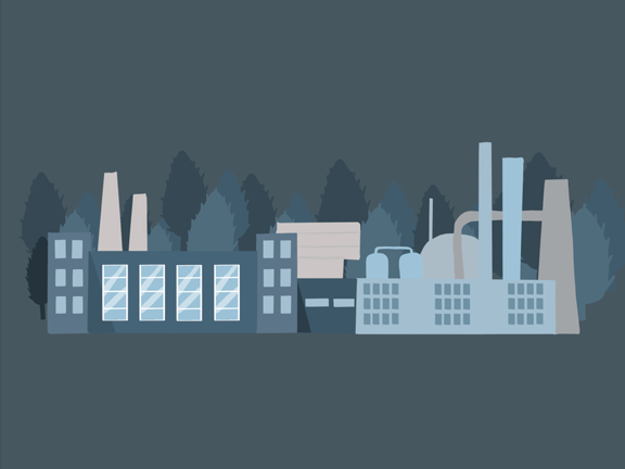 Illustration av fabrik