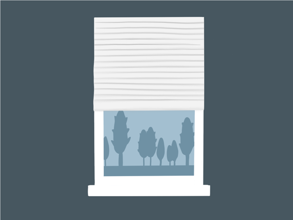 Illustration av fönster med persienn