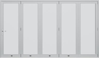 Vikdörr trä/alu, 5 delad utsida stängd