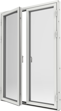 Original Alu 100 och Precision, Altanpardörr helglasad utsida öppen
