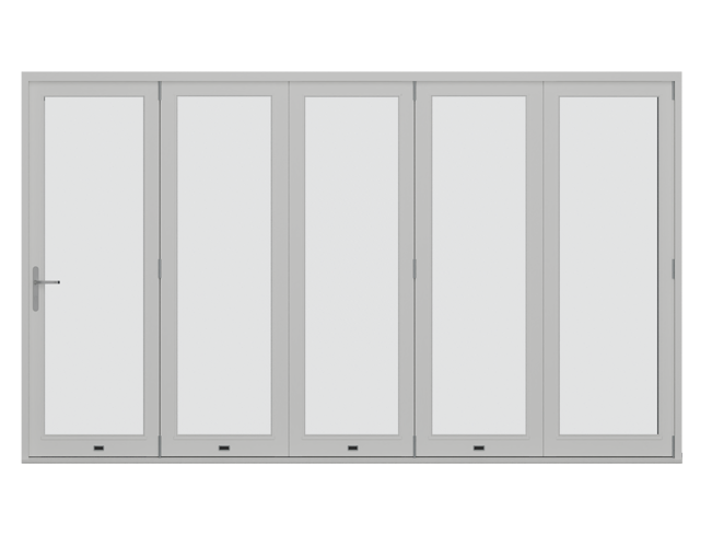 Vikdörr 5-delad, utsida stängd